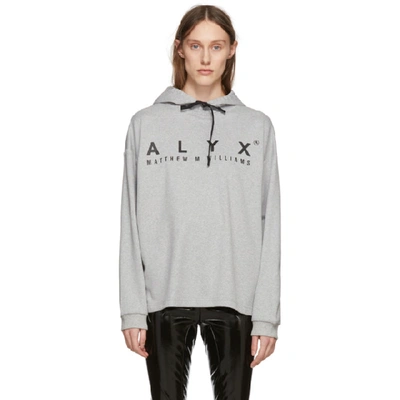 Alyx Logo Printed Hooded Jersey T-shirt In Grey (grey)