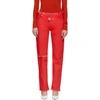 ALYX 1017 ALYX 9SM RED STRAIGHT LEG JEANS,AAWDN0014