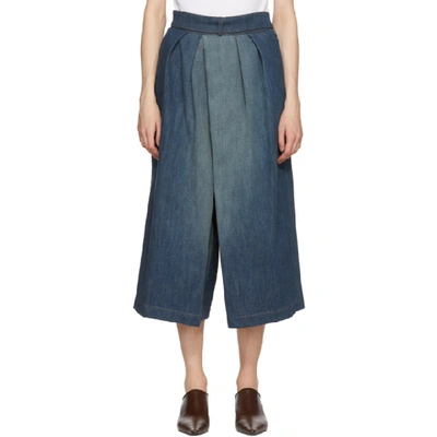 Loewe Drawstring Denim Skirt In Indigo