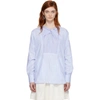 CARVEN CARVEN BLUE AND WHITE STRIPED BLOUSE,3127C2001