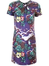 Dsquared2 Short Printed Dress In Fantasyblu