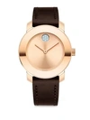 MOVADO Bold Stainless Steel Analog Leather Strap Watch