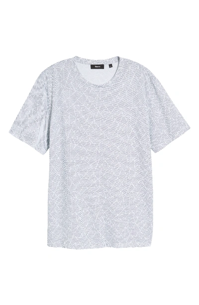 Theory Abstract-print Cotton Tee In White Spruce