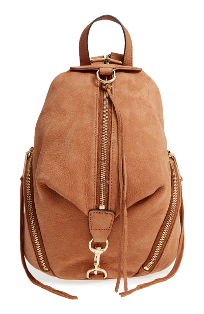 Rebecca Minkoff Medium Julian Nubuck Backpack - Brown In Almond