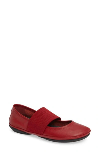 Camper 'right Nina' Leather Ballerina Flat In Red