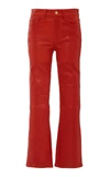 FRAME CROPPED LEATHER FLARED PANTS,LWLT0247