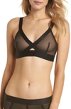 Dkny Sheers Mesh Cutout Bralette Dk4084 In Black