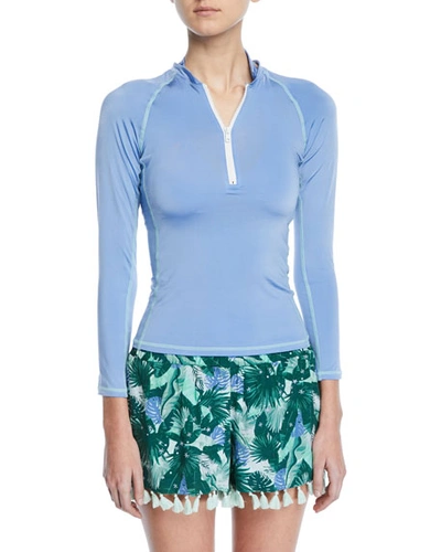 Letarte Tropical-print Swim Shorts W/ Tassel Trim In Multi