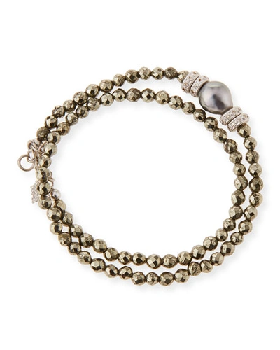 Armenta Old World Semiprecious Stone & Diamond Beaded Bracelet In Silver