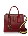 Marc Jacobs Big Shot Color Block Saffiano Leather Satchel In Deep Maroon Multi/gold