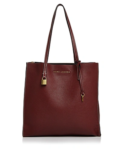 Marc Jacobs The Grind East/west Leather Tote In Cabernet/gold