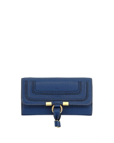 Chloé Marcie Continental Flap Wallet In Blue