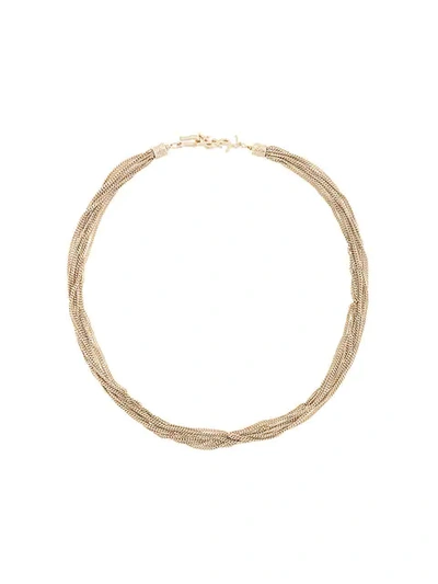 Saint Laurent Loulou Close Fitting Necklace In Light Gold