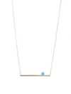 ZOË CHICCO Turquoise & 14K Yellow Gold Bar Necklace
