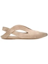 MARSÈLL MARSÈLL SLINGBACK CUT OUT DETAIL BALLERINAS - NEUTRALS,MW3812664112719674