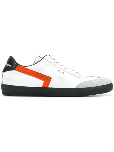 Leather Crown Panelled Trainers In White