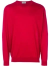 John Smedley Crew Neck Sweater In Dandy Red