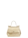 DOLCE & GABBANA Dolce & Gabbana Small Sicily Dauphine Leather Bag,10517981