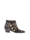 CHLOÉ SUSANNA BLACK SHEEPSKIN ANKLE BOOTS,10518168