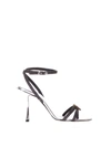 DOLCE & GABBANA BLACK AND SILVER KEIRA SANDALS,10518215
