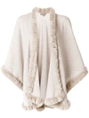 N•PEAL FUR TRIMMED CASHMERE CAPE,NPW52612694016