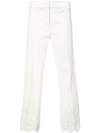 DEREK LAM 10 CROSBY CROPPED FLARE TROUSER WITH EYELET EMBROIDERY,TS81101FCR12419812