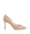 JIMMY CHOO ROMY 85 LEATHER PUMPS,14857231