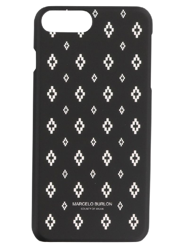 Marcelo Burlon County Of Milan All Over Cross Iphone Cover In Black White ModeSens