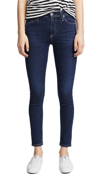 Ag Farrah Mid-rise Stretch Skinny Ankle-length Jeans In 4 Years Deep Willow