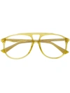 GUCCI GUCCI EYEWEAR TRANSPARENT AVIATOR GLASSES - YELLOW,GG0264O12718466