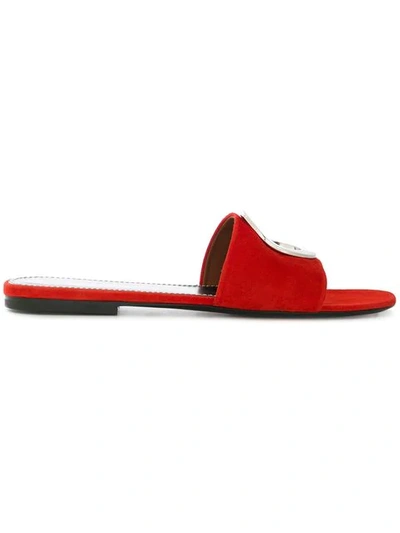 Proenza Schouler Shoes Tulip Red Suede Slide Sandals