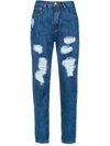 Amapô High Waist Flared Trousers In Blue