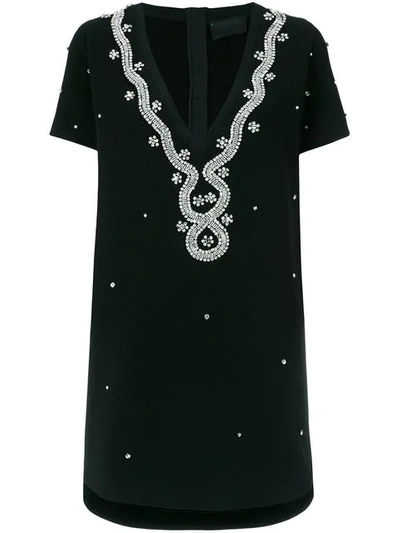 Andrea Bogosian Embellished T-shirt Dress - Black