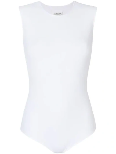 Maison Margiela Sleeveless Fitted Bodysuit In White