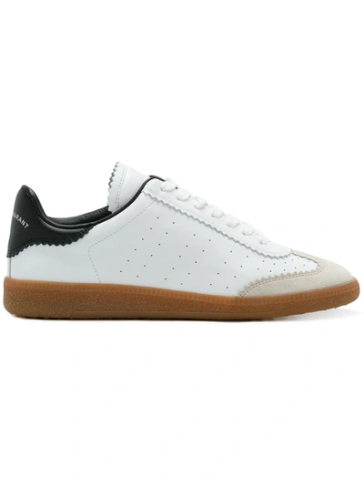 Isabel Marant Bryce Suede-trimmed Perforated Leather Sneakers In White