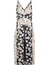 PROENZA SCHOULER PROENZA SCHOULER SILK FLORAL DRESS WITH HOOK AND EYE FASTENERS - BLACK,R182302BYP9612516252