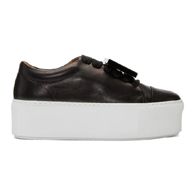 Acne Studios Drihanna Platform Leather Sneakers In Black/white