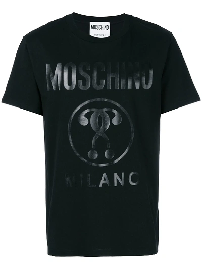 Moschino Vinyl Print T-shirt In Black
