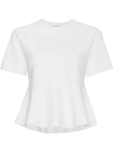 Proenza Schouler Short Sleeve Flare Knit Top In White