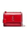 Saint Laurent Sunset Medium Leather Shoulder Bag In Red