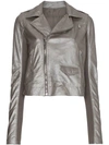 RICK OWENS METALLIC LEATHER BIKER JACKET,RP18S8703LBM12536496