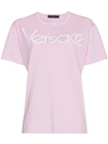 Versace Vintage Logo Cotton T-shirt In Pink/purple