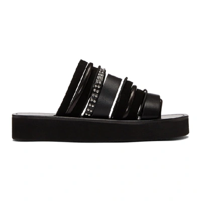 3.1 Phillip Lim / フィリップ リム Eva Studded Leather And Suede Sandals In Black