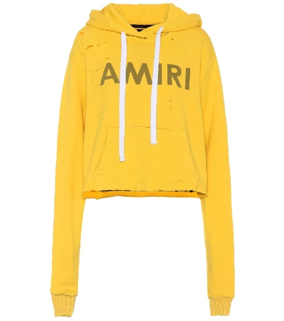 Amiri Printed Cotton-blend Hoodie In Yellow
