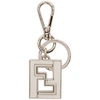 FENDI FENDI SILVER AND WHITE FOREVER FENDI KEYCHAIN,7AR657 A1WN