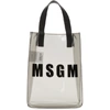 MSGM Grey Mini Vinyl Plastic Shopper Tote,2441MDZ50