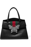 GUCCI GucciTotem crystal-embellished textured-leather tote