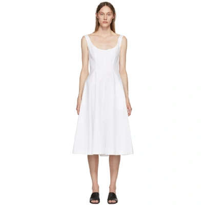 Khaite Cindy Cotton-twill Dress In White