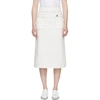 COURRÈGES White Midi Denim Skirt,118J020009