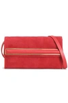 HALSTON HERITAGE WOMAN EMBELLISHED SUEDE CLUTCH CRIMSON,US 7789028784950483